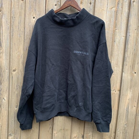 Essentials Mockneck Sweater Medium Black - Picture 1 of 6